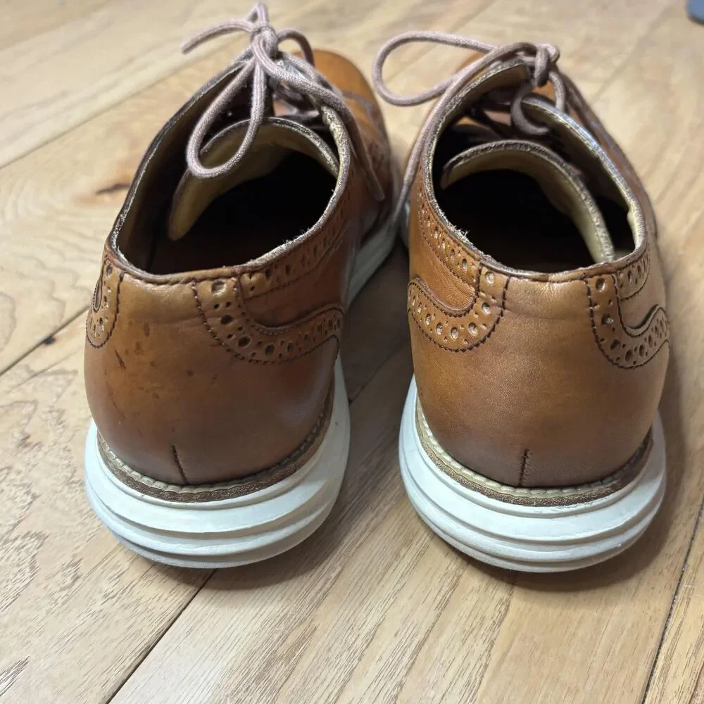 Cole Haan LunarGrand‎ Shoes Mens Size 10 Brown Leather Dress Wingtip Oxford